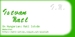 istvan matl business card